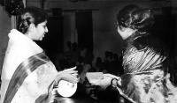 Receiving Sur Mani title from Lata Mangeshkar - 1970